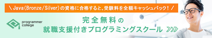 java silver bronze キャッシュバック 全額負担 プログラマカレッジ